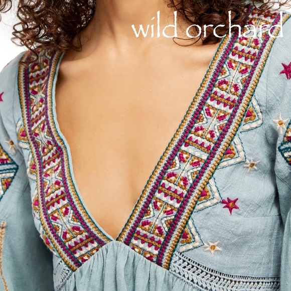 Free People Aria Boho Embroidered Crochet Top - Picture 2 of 9